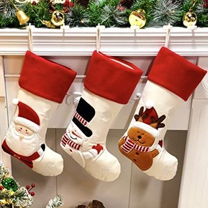 lot 14099 image: Cuteoy 3Pcs Christmas Stocking 20 Large Hanging Socks Holiday Stockings for Fireplace Xmas Tree Party Decorations Gift