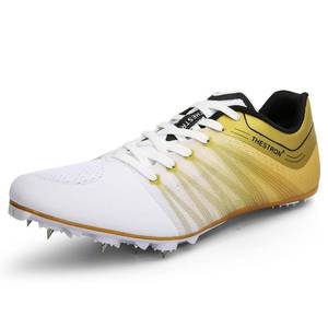 lot 14102 image: Zakey Mens Womens Track and Field Shoes Spikes Track Race Jumping Sneakers Professional Running Nail Spikes Shoes for Kid Gold