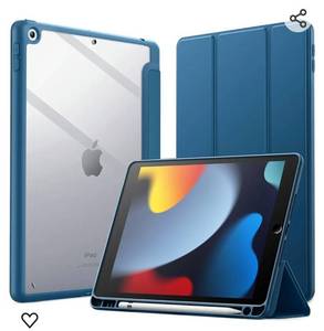 lot 14103 image: JETech Case for iPad 10.2-Inch (9th8th7th Generation, 202120202019) with Pencil Holder, Clear Transparent Back Shell Slim Stand Shockproof Tablet Cover, Auto WakeSleep (Teal)