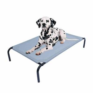 lot 14108 image: PHYEX Heavy Duty Steel-Framed Portable Elevated Pet Bed, Elevated Cooling Pet Cot, 43.5 L x 25.5 W x 7.8 H(M, Grey)