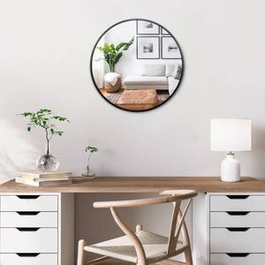 lot 14110 image: Itrue Black Round Mirror 12 Inch Small Metal Frame Mirrors for Wall with Wall Mount Hook for Home Decor