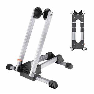 lot 14122 image: Sports Foldable Alloy Bicycle Stand Bike Floor Parking Rack Steady Wheel Holder Fit 20-29 BikesIndoor Home Garage Cycling Storage Organizer Cycle Tires Rack Holder for Mountain and Road Bike