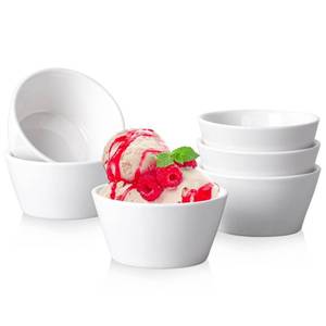 lot 14135 image: Taeochiy Porcelain Small Bowls, 8 Ounce Dessert Bowls, Ramekins Oven Safe, Ice Cream Bowls, Bouillon Cups, Set of 6