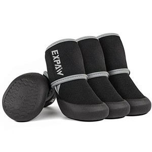 lot 14137 image: EXPAWLORER Anti-Slip Dog Shoes-Waterproof Dog Boots, Paw Protector Heat Protection, Reflective Strips Rugged Rubber Sole for Outdoor Hiking Walking