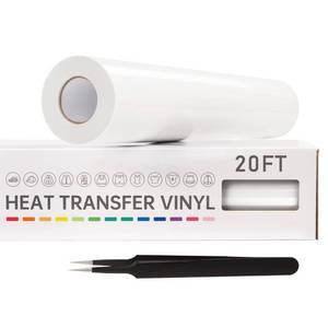lot 14144 image: VinylRus Heat Transfer Vinyl-12�� x 20ft White Iron on Vinyl Roll for Shirts, HTV Vinyl for Silhouette Cameo, Cricut, Easy to Cut & Weed