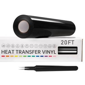 lot 14145 image: VinylRus Heat Transfer Vinyl-12�� x 20ft Black Iron on Vinyl Roll for Shirts, HTV Vinyl for Silhouette Cameo, Cricut, Easy to Cut & Weed
