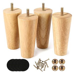 lot 14152 image: One Sight 5 inch Solid Wood Furniture Legs Dresser Legs Sofa Replacement Legs, Mid Century Sofa Legs for Couch, Bed, Armchair,Cabinet, Set of 4