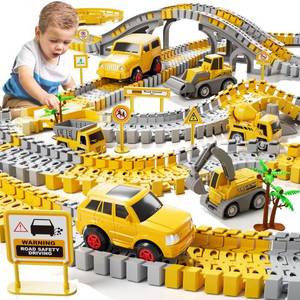 lot 14161 image: iHaHa Toddler Boy Toys for 3 4 5 6 Year Old, Total 236 PCS Construction Toys Race Tracks for Boys Kids Toys, Birthday Toys for 3 4 5 6 Year Old Boys Girls Kids