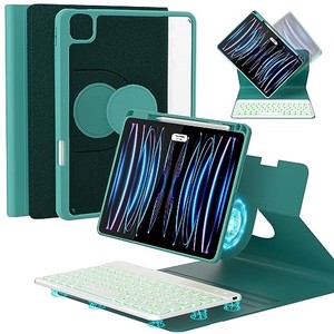 lot 14165 image: OPAKIT Magnetic Backlit Keyboard Case for iPad Pro 12.9-inch (6th, 5th, 4th, 3rd Generation) - 360 Rotatable Detachable - Wireless Keyboard Case for iPad 2018, 2020, 2021, 2022 (Teal)