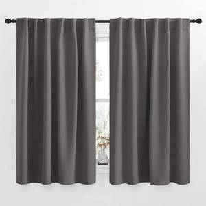 lot 14166 image: NICETOWN Blackout Curtain Panels for Living Room - (Grey Color) 52x54 inch, 2 Panels Set, Room Darkening Blackout Drapes for Window