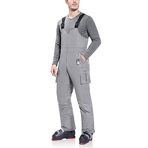 lot 14172 image: $$ BALEAF Mens Ski Bibs Insulated Waterproof Coveralls Overalls Cargo Pockets Ripstops Snow Pants Warm Skiing Suits Ice Work Gray L. Retail $90