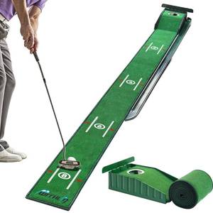 lot 14181 image: Putting Matt for Indoors and Office, 8ft Putting Green with Alignment Guides, Pro Accelerator, Compact Edition, Golf Accessories for Men