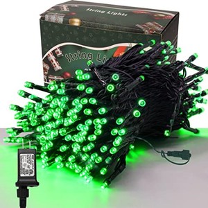 lot 14186 image: 300 LED St Patricks Day Lights, 98.5FT Christmas String Lights with 8 Lighting Modes, Waterproof & Connectable Mini Lights, Plug in for Indoor Outdoor Holiday Xmas Party Bedroom Decorations (Green)