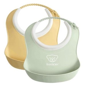 lot 14192 image: BabyBjorn Small Baby Bib, 2-pack, Powder yellowPowder green