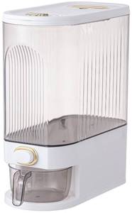 lot 14200 image: Sooyee Clear Rice Dispenser, Large Cereal Dispenser with Lid Time Scale, Measuring Cylinder Moisture Proof Airtight Food Dispenser Bucket for Rice, Corn,Coffee Bean,Grain,Soybean & Oatmeal