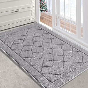 lot 14209 image: REFETONE Indoor Doormat, Front Back Door Rug, 24x36, Rubber Backing Non-Slip Absorbent Resist Dirt Door Mat, Machine Washable Low-Profile Inside Floor Mat for Entryway, Grey