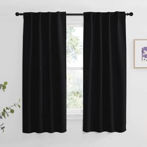 lot 14220 image: NICETOWN Halloween Blackout Curtains Window Panel Drapes - (Black Color) W34 x L63, Double Panels, Home Decoration Light Blocking Thermal Insulated Rod Pocket & Back Loop Draperies for Living Room