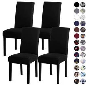 lot 14229 image: Sufdari Dining Chair Covers,Kitchen Chair Cover,Parsons Chair Slipcover,Spandex Chair Protectors for Dining Room Stretch Chairs Cover Set of 4 -Black