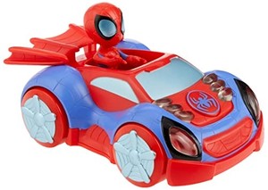 lot 14238 image: Spidey and His Amazing Friends Glow Tech Web-Crawler Toy Car with Spider-Man Action Figure, Marvel Super Hero Preschool Toys for 3 Year Old Boys and Girls and Up, Lights & Sounds