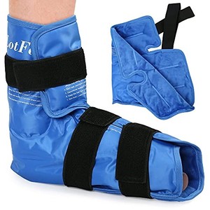 lot 14244 image: LotFancy Foot Ankle Ice Pack Wrap, Hot Cold Therapy, Large Reusable Gel Ice Pack for Achilles Tendonitis Relief, Plantar Fasciitis, Injuries, Swelling, Sprain, Heel Pain, Plush Lining, with Strap