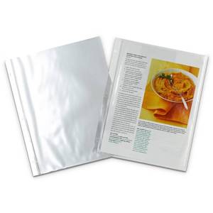 lot 14245 image: Meadowsweet Kitchens Full Size Clear Plastic Sheets Protector Pages for Recipe Organizer - 20 Clear Sheet Protectors for 3 Ring Binder, Plastic Sleeves for Paper Recipes, 8.5 x 11 Page, 3 Hole Punched
