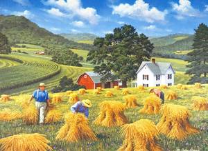 lot 14247 image: 1000 Piece Puzzle for Adults The Old Farmhouse Puzzles Tennessee Country Farm Jigsaw Puzzles 1000 Pieces for Adults Teens Wheat Fields Puzzle Harvest Season Autumn Landscape Puzzles 1000 Piece Puzzle