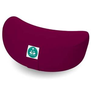 lot 14248 image: Present Mind (Height 6) Half Moon Zafu Yoga Bolster for Gymnastic &amp Meditation 100% Natural Cotton Crescent Yoga Meditation pillow Buckwheat with Washable Covers
