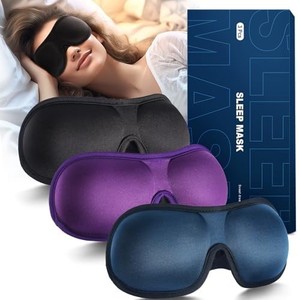 lot 14252 image: Sleep Mask for Men Women, Contoured Sleep Mask Light Blocking, Sleep Eye Mask for Side Sleeper, 3D Eye Mask for Sleeping, Blindfolds with Nose Bridge, Travel, Sleeping, Shift Work (3 Packs)