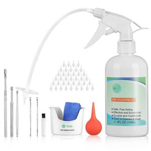 lot 14254 image: Ear Wax Removal Tool, Ear Cleaning Kits Safe Ear Irrigation Kit Ear Flush Kit for Adults Kid, Ear Wax Washer Device Easy to Operate, Includes Basin, Syringe, Curette Kit, Towel and 40 Disposable Tips