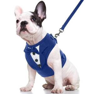 lot 14255 image: Kuoser Tuxedo Dog Harness, Adjustable Dog Harness No Pull for XSmall Dogs, Dog Wedding Suit with Bow Tie Party Costume