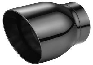 lot 14261 image: A-KARCK Double Wall Exhaust Tips Black Chrome 2.5 Inlet, Muffler Tip with Never Fading and Peeling Coating, 2.5 Inlet 3.5 Outlet 5 Long Resonator Exhaust Tip Welding-On