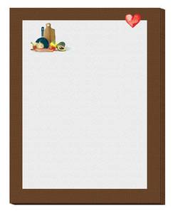 lot 14270 image: Full Size Paper Recipe Pages, Pack of 25 Sheets for Printing and Preserving Family Recipes - Kitchen Counter Design from Meadowsweet Kitchens