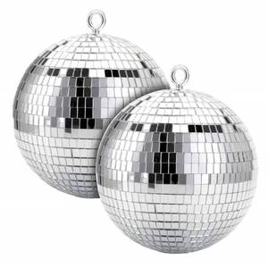 lot 14278 image: Suwimut 2 Pack Disco Light Mirror Ball, 8 Inches Cool and Fun Large Silver Hanging Disco Ball with Hanging Ring for Retro Party, Home Bands Decorations, New Years Celebration
