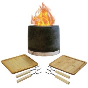lot 14293 image: Roundfire Tabletop Fire Pit with Smores Kit - Ethanol Fire Pit, Fire Bowl, Table Top Fire Pit, Mini Personal Fireplace for Indoor & Garden - Gifts for Women Housewarming Birthday