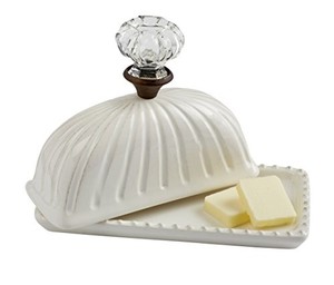 lot 14294 image: Mud Pie Door Knob Butter Dish