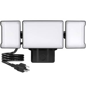 lot 14295 image: Olafus 60W Flood Lights Outdoor Plug in, Switch Controlled 6000LM LED Security Light, 6500K Outside Floodlights, IP65 Waterproof Exterior Flood Light Fixture for House Backyard Garage Patio Black