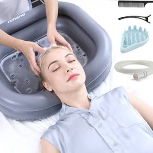 lot 14311 image: Rehand Inflatable Wash Basin, Portable Shampoo Bowl for The Elderly, Disabled, Bedridden and Handicapped, Portable Hair Washing Sink for Pregnant Woman, Bedside and in Bed Hair Washing Tray