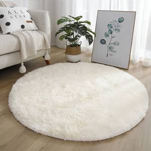 lot 14317 image: MIEMIE 4x4 Soft White Round Area Rug for Bedroom Modern Fluffy Circle Rug for Kids Girls Baby Room Indoor Plush Circular Nursery Rugs Cute Cozy Area Rugs for Living Room