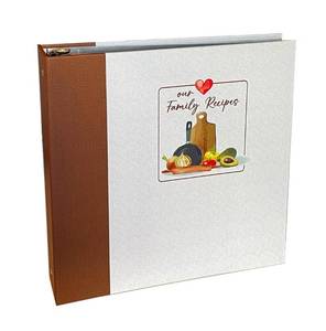 lot 14321 image: Print Your Own Family Recipes Cookbook - Recipe Binder with Full Size Recipe Pages, Plastic Sleeves & Tab Dividers, 3-Ring Full Size Kitchen Counter Recipe Organizer Book from Meadowsweet Kitchens