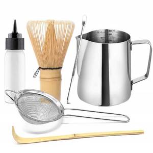 lot 14327 image: Artcome Japanese Matcha Tea Latte Tool Set, Matcha Whisk, Milk Frothering Pitcher, Steel Stainless Strainer, Handmade Matcha Ceremony Kit For Traditional Japanese Tea Ceremony (6pcs)