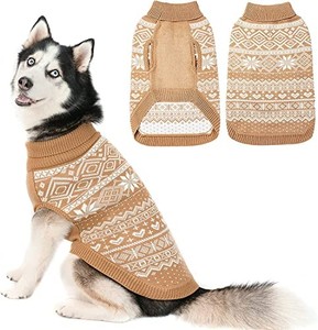 lot 14328 image: HOMIMP Dog Sweater Argyle - Warm Sweater Winter Clothes Puppy Soft Coat, Ugly Dog Sweater for Medium Dogs, Pet Clothing Boy Girl