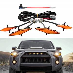 lot 14331 image: Seven Sparta 4 PCS Grill Led Lights with Fuse and Instruction for 2014-2023 Toyota 4Runner TRD Pro Grille, Including SR5, TRD Off-Road, Limited, TRD Pro (Amber)
