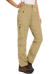 lot 14334 image: Hiking Pants for Women Quick Dry Convertible Stretch Lightweight Outdoor UPF 40 Fishing Safari Travel Camping Capri Pants 4409 Light Khaki, 34