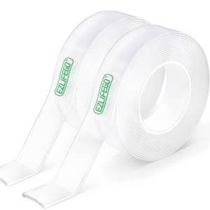 lot 14346 image: EZlifego Double Sided Tape Heavy Duty(Extra Large, Pack of 2, Total 396 Inch), Nano Double Sided Adhesive Tape, Clear Mounting Tape Picture Hanging Strips, Removable Wall Tape Sticky Poster Tape Decor
