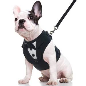 lot 14348 image: Kuoser Dog Tuxedo Harness, Adjustable Dog Harness No Pull for Small Medium Dogs, Dog Wedding Suit with Bow Tie Party Costume