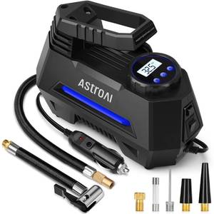 lot 14352 image: AstroAI Tire Inflator Portable Air Compressor Air Pump for Tires - Car Accessories, 12V DC Auto Pump with Digital Pressure Gauge, 100PSI with Emergency LED Light for Bicycle, Balloons