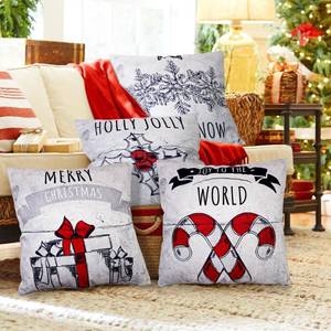 lot 14354 image: MGupzao Christmas Pillow Covers 18 x 18 Set of 4 for Christmas Decorations Throw Pillow Cases White Christmas Decor for Xmas Indoor Home Sofa Couch Cushion Decorative