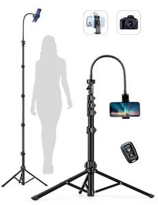 lot 14374 image: Phone Tripod Stand, Selfie Stick Tripod, 86.6 Tall Cell Phone Tripod with Adjustable Gooseneck Remote Phone Holder, Tripod for Phone Camera Compatible with iPhone 15 14 13 12 11 Pro