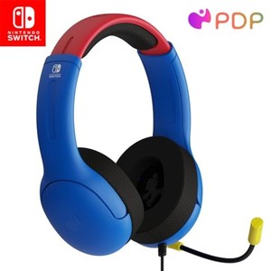 lot 14375 image: PDP Gaming AIRLITE Stereo Headset with Mic for Nintendo SwitchSwitch LiteOLED - Wired Power Noise Cancelling Microphone, Lightweight, Soft Comfort On Ear Headphones 3.5mm Jack (Mario Dash Blue)