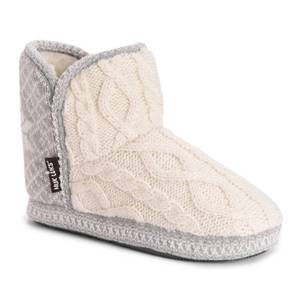 lot 14377 image: MUK LUKS Womens Leigh Slipper, IvoryGrey, 5-6